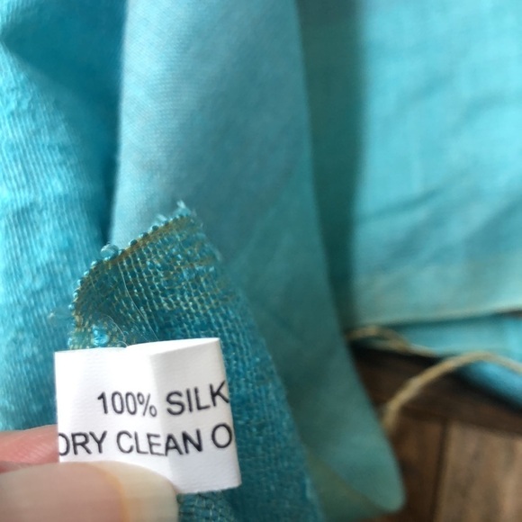 Aqua Silk Scarf - Picture 2 of 7